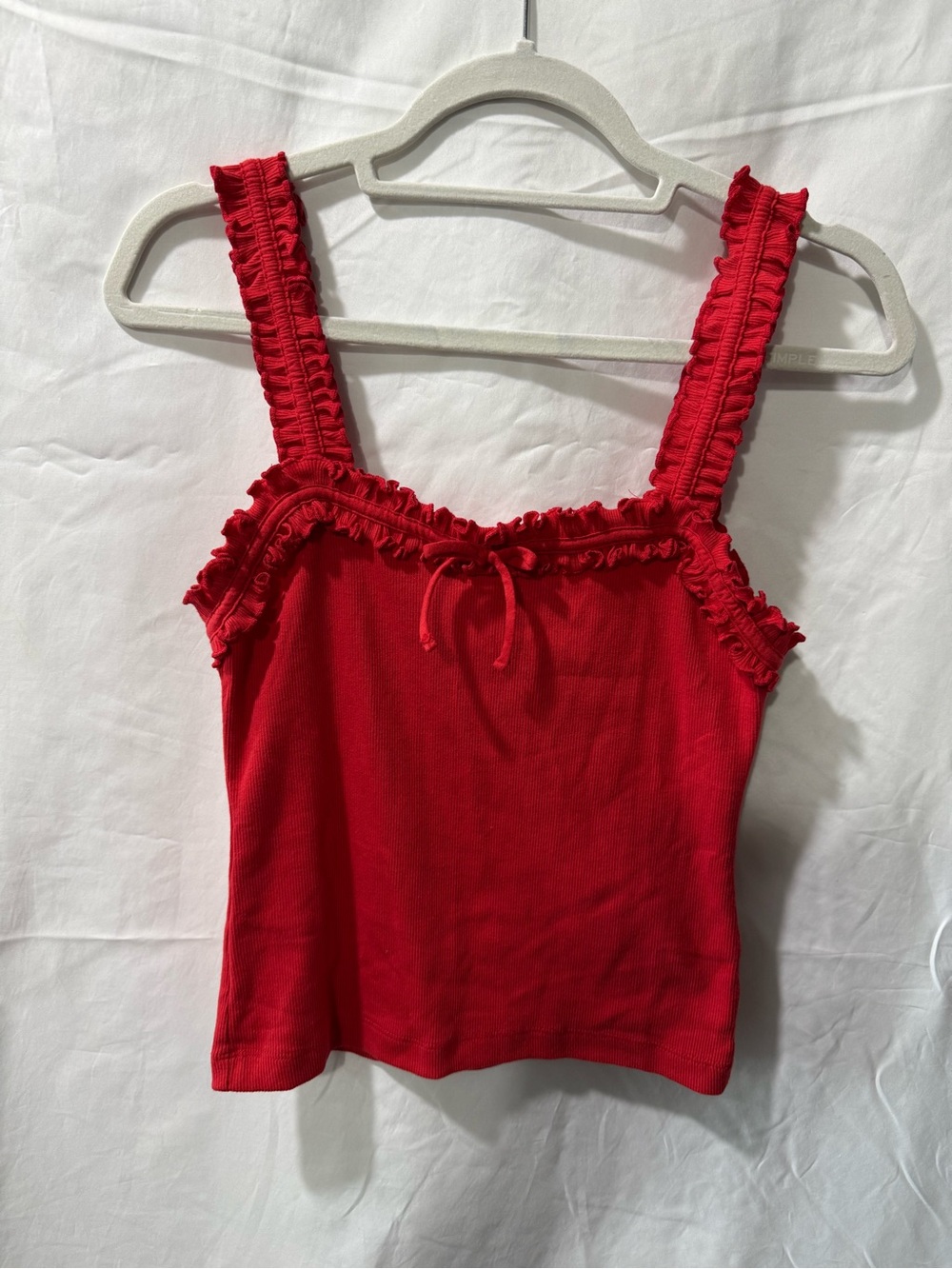 Maeve Red Ruffled Tie-Front Camisole